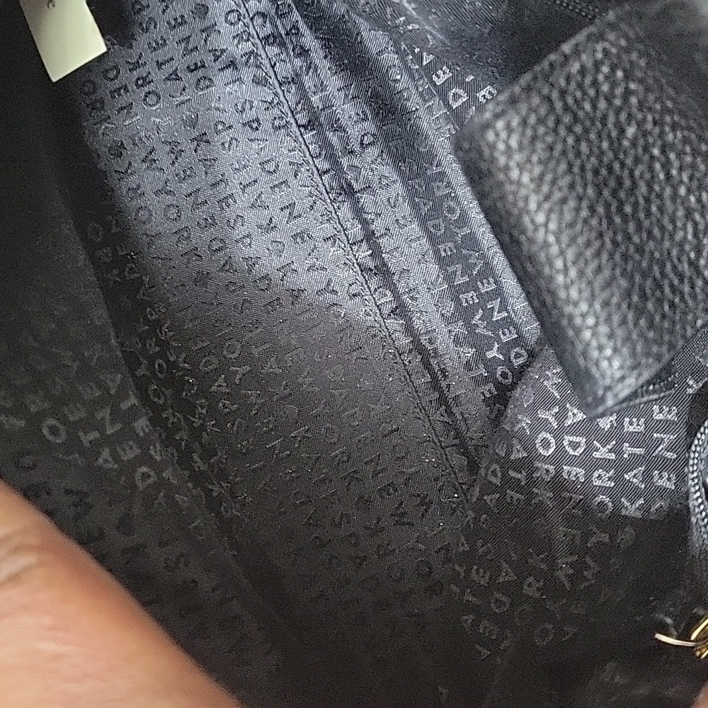 KATE SPADE BLACK SOFT PINK TRIM LEATHER BAG EUC - Picture 8 of 16
